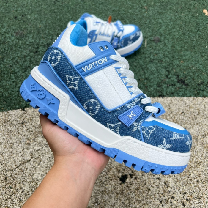 LV TRAINER MAXI White and bule denim - Image 2