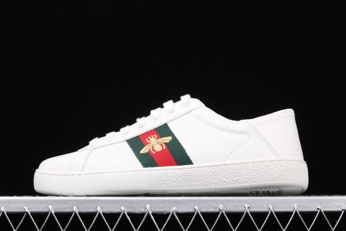 1227e693e2a5e0ff4fade7ec0a6189fe26914ef4 GUCC Ace Embroidered Low-Top Sneaker white with bee 429446 02JP0 9064 - Image 1