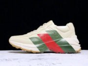 GUCC Rhyton Web Print Leather Sneaker 523535 DRW00 9022