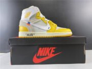 Air Jordan 1 x Off-White NRG White/Dark Powder Yellow-Cone AQ0818-149 - Image 9