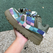 LV TRAINER MAXI Colored plaid army green - Image 2