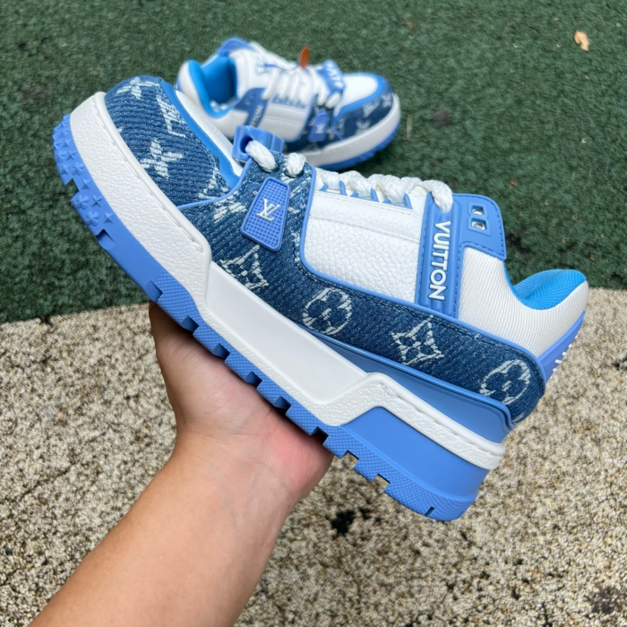 LV TRAINER MAXI White and bule denim - Image 8