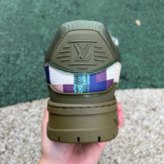 LV TRAINER MAXI Colored plaid army green - Image 3