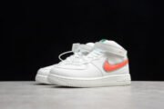 KIDS NIKE AIR FORCE 1 MID 07 WHITE GREEN ORANGE 314193-100 - Image 2