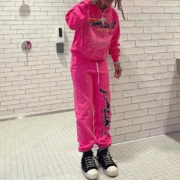 Men's Sp5der Print Tracksuit Two Piece Set - Image 3