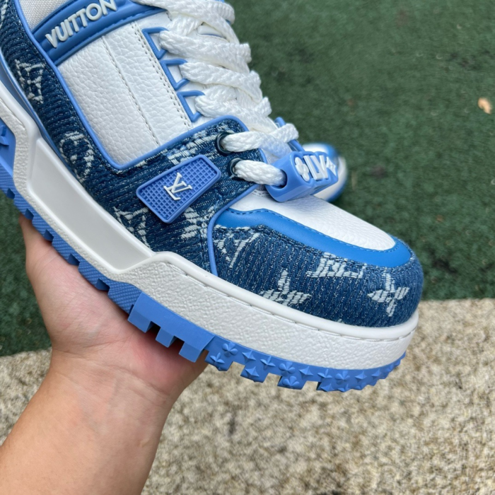 LV TRAINER MAXI White and bule denim - Image 4