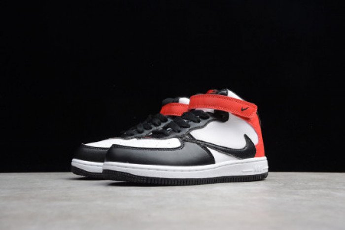 de9581724bb817bf6271ce78fa6a66604629ac1a KIDS NIKE AIR FORCE 1 MID 07 X TRAVIS SCOTT WHITE BLACK RED 314197-016 - Image 8