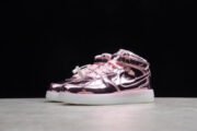 KIDS NIKE AIR FORCE 1 MID WB PINK ROSE 314197-8300 - Image 11