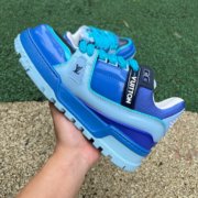 LV TRAINER MAXI Blue patent leather - Image 4